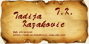 Tadija Kazaković vizit kartica